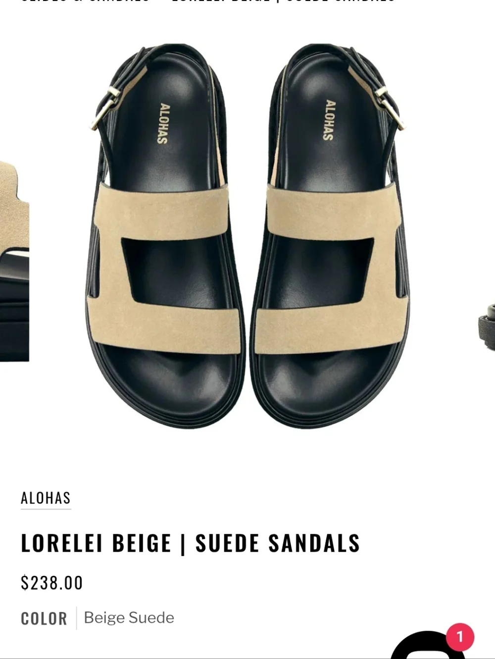 ALOHAS Beige Suede Platform Sandals - Picture 4 of 10